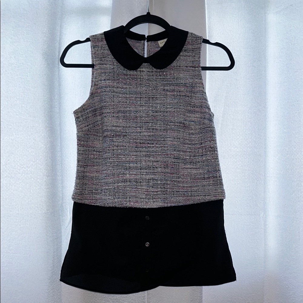 Maison Jules Black and Colored Sleeveless Blouse